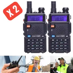 OEM - Kit 2 Radios UV-5R Largo Alcance Banda Dual - Comunicación Profesional con Manos Libres