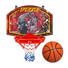 GENERICO - TABLERO DE BÁSQUET PARA PARED MÁS ARO, RED Y PELOTA OFICIAL TALLA 7  RECREATIVO