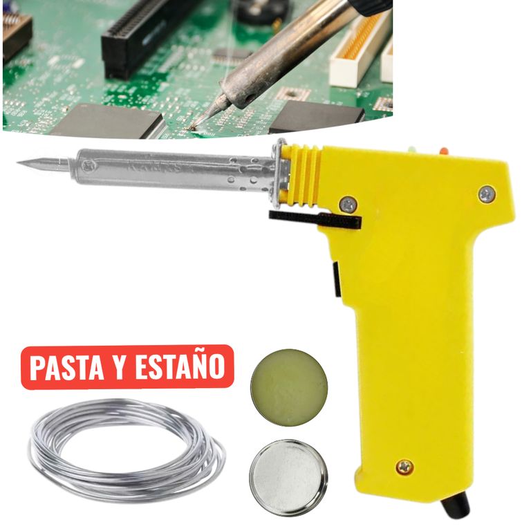 Cautín Tipo Pistola Dual 30W70W con Kit de Soldadura Completo
