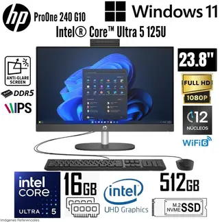 HP - All in One Hp ProOne 240 G10 Intel Core Ultra 5 125U 16GB 512GB SSD 23.8"  FHD