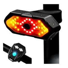 OEM - Luz Trasera Bicicleta Con Direccionales Usb Recargable Con Alarma De Advertencia Ipx4 Negro