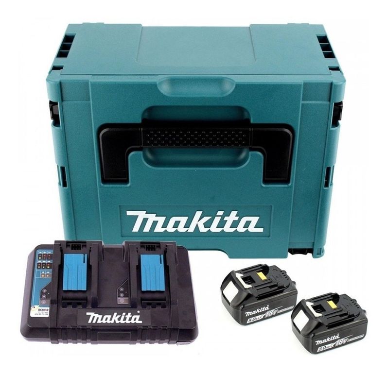 Set De 2 Baterías 5.0ah + Cargador Doble Makita 197629-2