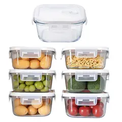 GENERICO - Set de 2 Taper de vidrio con tapa hermetica 1L