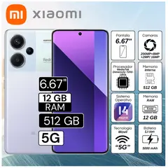 XIAOMI - Celular Xiaomi Redmi Note 13 Pro Plus 12GB RAM 512GB 6.67"  Pulg. MIUI 14 - Aurora Purple