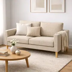 ARTSOFA - Sofá Dos Cuerpos Nordik Beige Antifluido + Obsequio