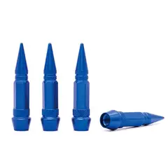 GENERICO - Tapa Pitón De Llanta Metálica Universal Auto Camioneta Azul 4Pcs