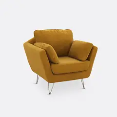 NACIONAL - Butaca Sillón Moderno Con Cojines Patas De Acero GREYJOY