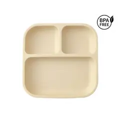 GENERICO - Plato de silicona cuadrado Color Beige