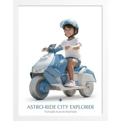 GENERICO - MOTO ELÉCTRICA INFANTIL 6V TIPO FUTURISTA MUSICAL CON LUCES LED