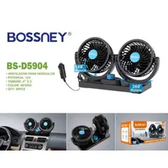 GENERICO - VENTILADOR DOBLE COLOR NEGRO 360° AJUSTABLE ALTA POTENCIA BS-BD5904
