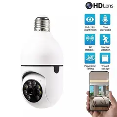 GENERICO - FOCO CAMARA DE SEGURIDAD DE 360° CON WIFI FULL HD