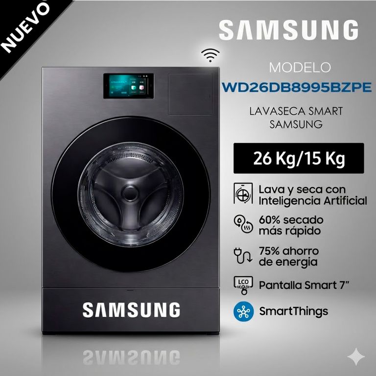 WD26DB8995BZPE - Lavaseca Bespoke AI 26Kg15Kg Con Apertura De Puerta Automática Gris Samsung