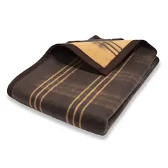 SANTA CATALINA - Frazada Hilton Listado marrón con beige