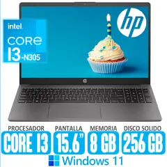 HP - Laptop HP Core i3 N305 RAM 8gb SSD 256gb Pantalla 15.6 Windows hp 250 G10