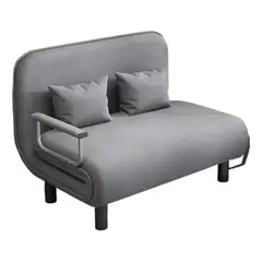 ANYHOGAR - Sofá Cama 120×190cm Tejido De Algodón Y Lino Almacenaje