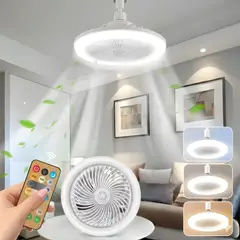 HOME LIGHT - Foco Ventilador 24W 30cm 3 Colores de Luz Home Light - C/ control Remoto