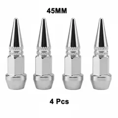 GENERICO - Set Tapa De Pitón Para Llanta Metálica Punta Mediana Silver 4Pcs