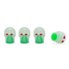 GENERICO - Tapa Pitón De Llanta Modelo Calavera Luminoso Verde Neón 4Pcs