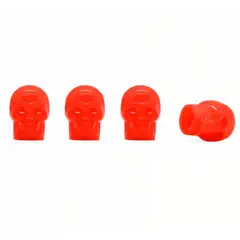 GENERICO - Tapa Pitón De Llanta Modelo Calavera Luminoso Rojo Neón 4Pcs
