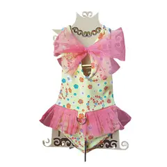 GENERICO - ENTERIZO ROPA DE BAÑO PARA PERRO Y GATO TUL Y LAZO CORAL TALLA L