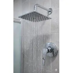 GENERICO - DUCHA ESPAÑOLA 15x15 + LLAVE DE DUCHA COMPLETA AGUA FRIA