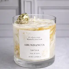 ALMA GEMELA VELAS - Vela Aromática de Abundancia con Pirita