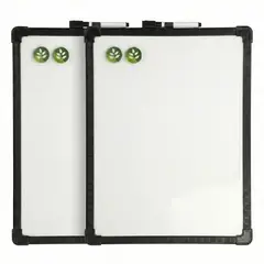 IMPORTADO MC - Set x2 Pizarra acrílica blanca  35 x 25 cm con plumón y 2 motas