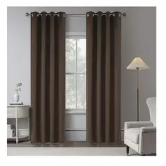 GOLDSUN - Cortina Blackout 100% Lino 280X230CM COLOR CAFE