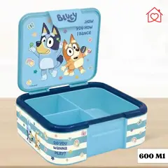 GENERICO - Taper para Nino con diseño Bluey con Divisiones 600 ml