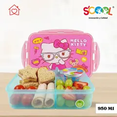 GENERICO - Taper para Nina Rectangular Hello Con Divisiones 950 ml