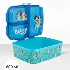 GENERICO - Taper para Niño Bluey con tapa de Divisiones 600 ml