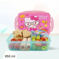 GENERICO - Taper para Nina Rectangular Hello Con Divisiones 950 ml