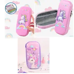 GENERICO - CARTUCHERA ESCOLAR 3D PARA NIÑAS UNICORNIO