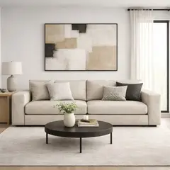 ARTSOFA - Sofá Tres Cuerpos Santorini Beige Antifluido