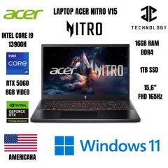 ACER - LAPTOP ACER NITRO V15 I9 13900H / 16GB RAM DDR4 / 1TB SSD / RTX 5060 8GB VIDEO