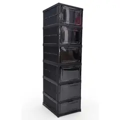 GENERICO - Zapatero Organizador De 6 Niveles Acrílico Negro Plegable
