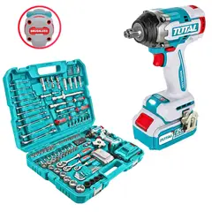 TOTAL - MEGACOMBO LLAVE DE IMPACTO 500 Nm BRUSHLESS 152 DADOS Y ACCESORIOS para mecanico,THKTHP31522 TOTAL