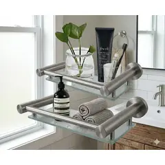 GENERICO - PACK 2 REPISAS DE ACERO INOXIDABLE 30cm