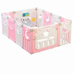 GENERICO - Corral plegable rosado 185 x 150cm infantil