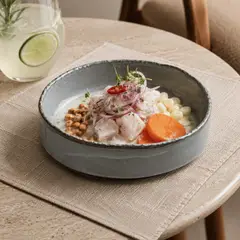 LAR DANIELSEN - Plato gourmet estilo rústico 20 cm - Gris
