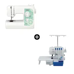 Brother - Combo Brother Máquina de Coser JS2135 + Remalladora Overlock 3534DT