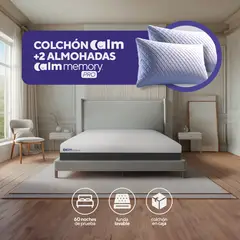CALM - Pack Colchón Original de Memory Foam 1.5 Plazas + 1 Almohada Calm Memory Pro