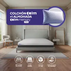 CALM - Pack Colchón Lite de Memory Foam 1 Plz + 1 Almohada Memory Pro