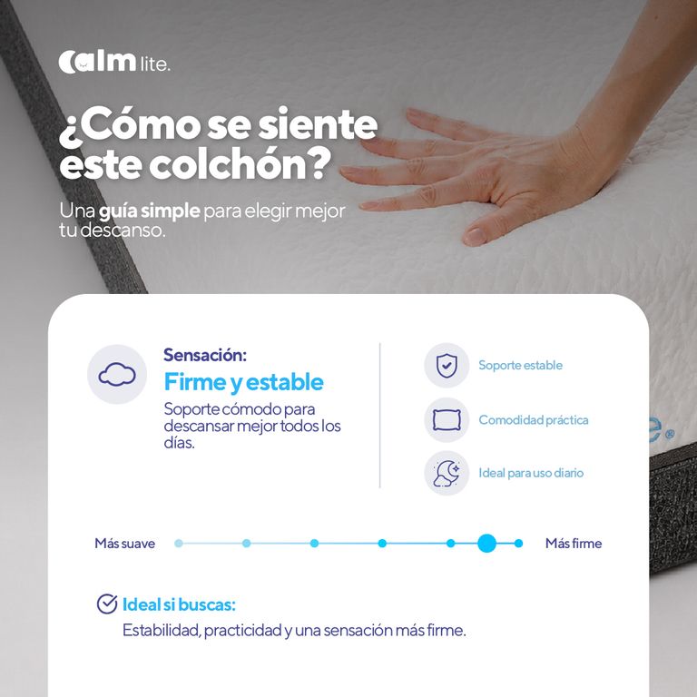 Pack Colchón Lite de Memory Foam 1 Plz + 1 Almohada Calm Memory Cooling