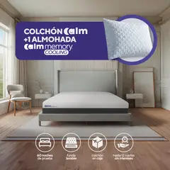 CALM - Pack Colchón Lite de Memory Foam 1 Plz + 1 Almohada Memory Cooling