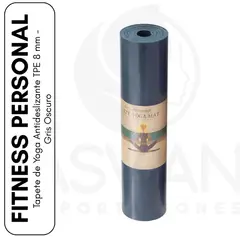 GENERICO - Tapete de Yoga Antideslizante TPE 8 mm  Gris Oscuro