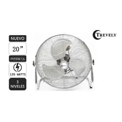 TREVELY - Ventilador de Piso Industrial 135W 20 TREVELY VT-208 - Gris