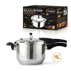 VALESKA - Olla a presión de acero inoxidable 11 litros