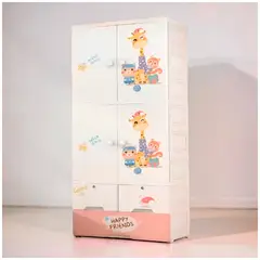 GENERICO - Ropero de 2 cuerpos plegable blanco diseño jirafa de 178 cm