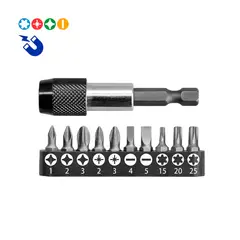 GENERICO - Set De Puntas Atornillar 11 Pcs Con Adaptador Wadfow